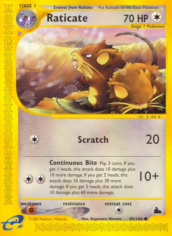 Raticate — Skyridge 89 Pokémon card
