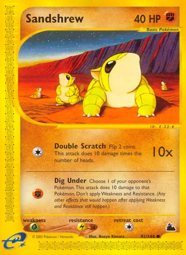 Sandshrew — Skyridge 92 Pokémon card