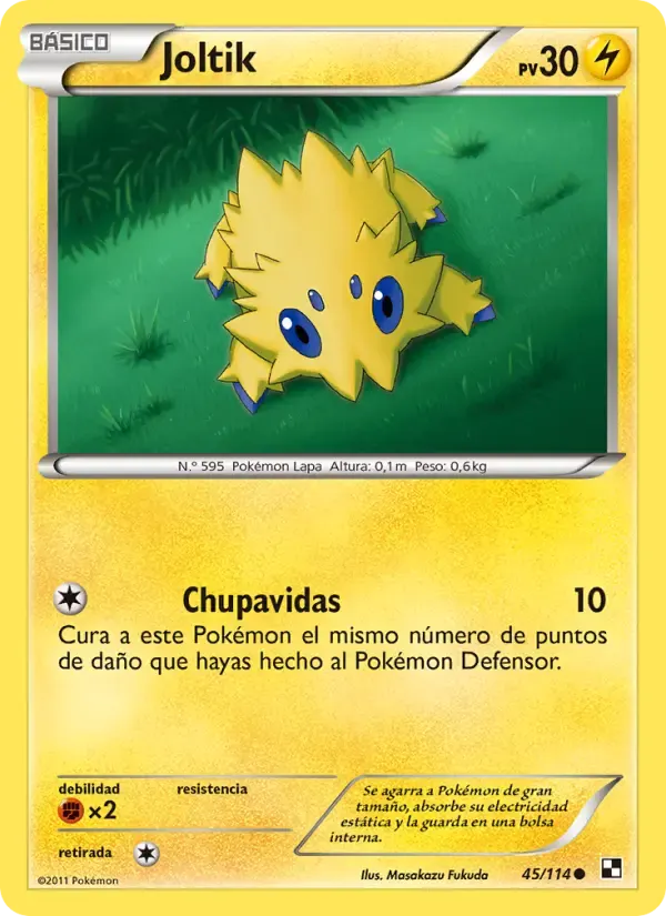 Joltik — Negro y Blanco 45 Spanish Pokémon card