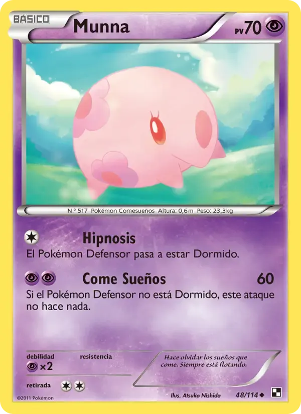 Munna — Negro y Blanco 48 Spanish Pokémon card