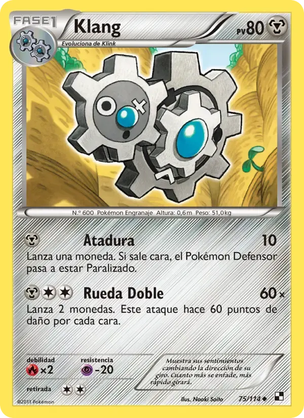 Klang — Negro y Blanco 75 Spanish Pokémon card