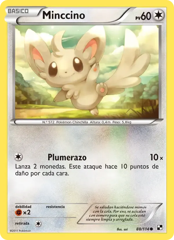 Minccino — Negro y Blanco 88 Spanish Pokémon card