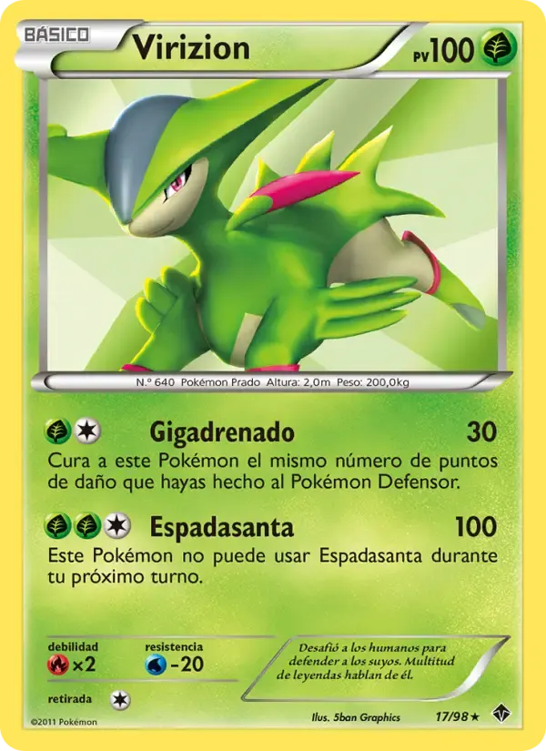 Virizion — Fuerzas Emergentes 17 Spanish Pokémon card