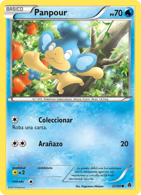 Panpour — Fuerzas Emergentes 22 Spanish Pokémon card