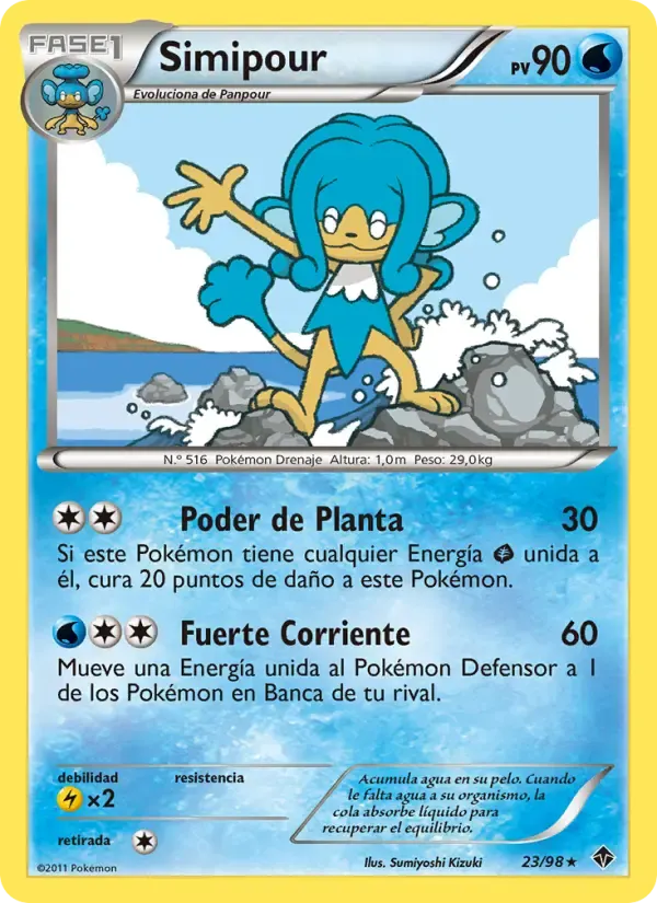 Simipour — Fuerzas Emergentes 23 Spanish Pokémon card