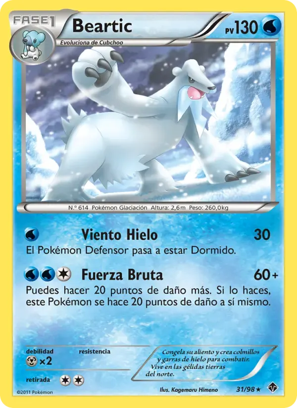 Beartic — Fuerzas Emergentes 31 Spanish Pokémon card