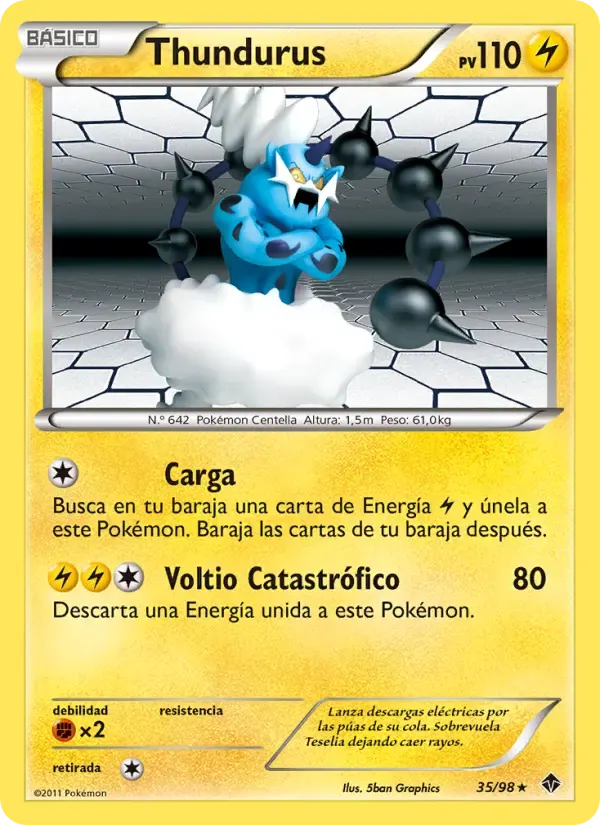Thundurus — Fuerzas Emergentes 35 Spanish Pokémon card
