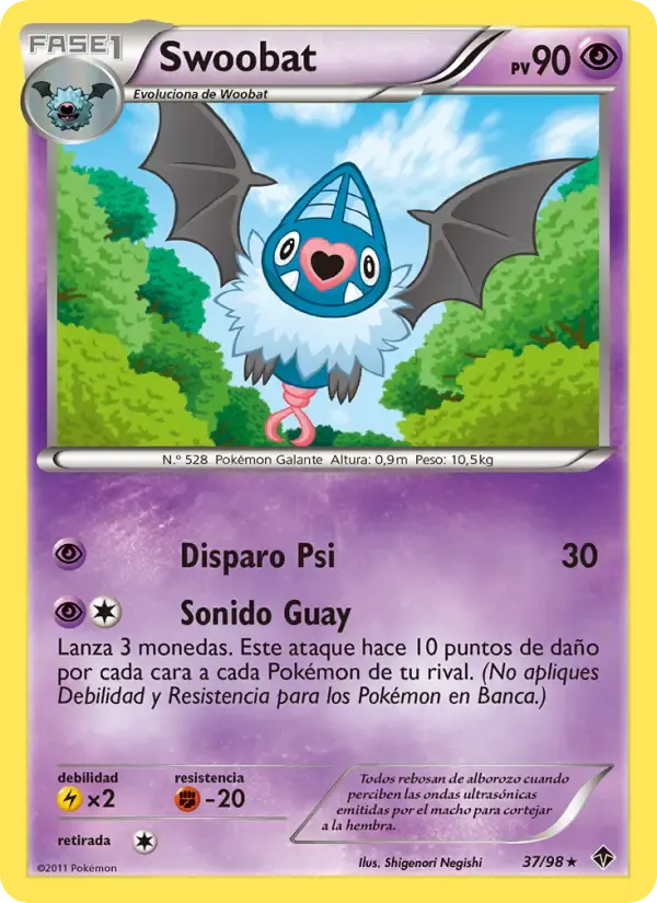 Swoobat — Fuerzas Emergentes 37 Spanish Pokémon card