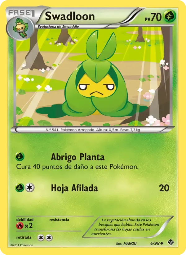 Swadloon — Fuerzas Emergentes 6 Spanish Pokémon card