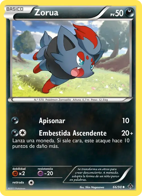 Zorua — Fuerzas Emergentes 66 Spanish Pokémon card