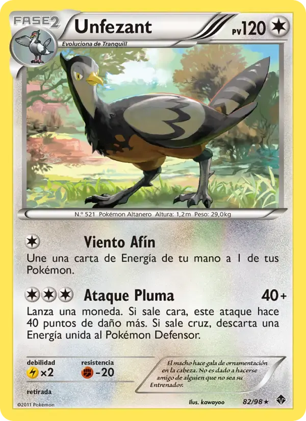Unfezant — Fuerzas Emergentes 82 Spanish Pokémon card