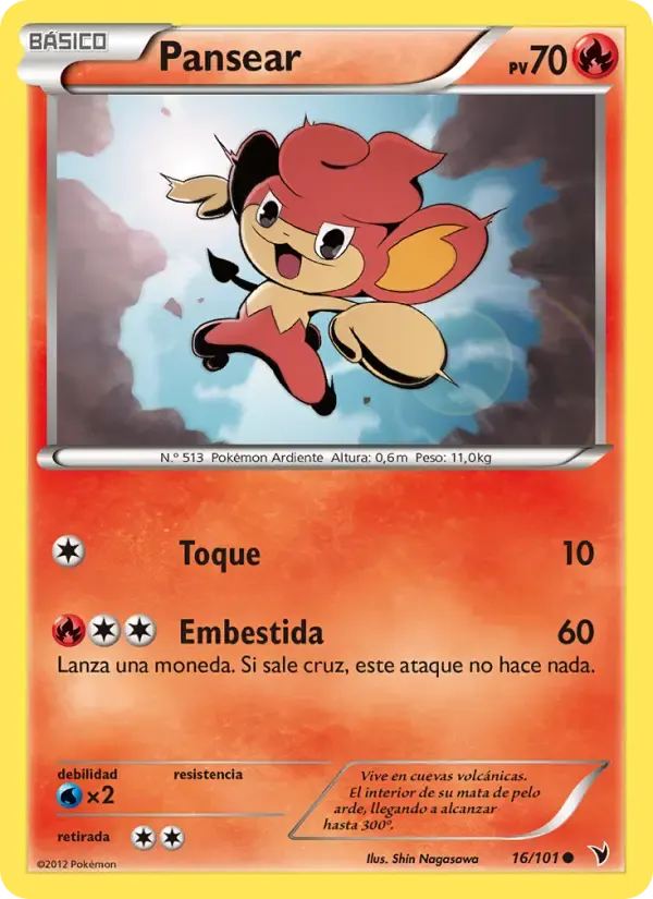 Pansear — Nobles Victorias 16 Spanish Pokémon card