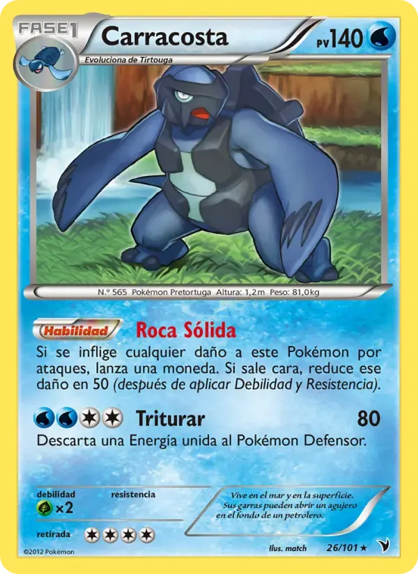 Carracosta — Nobles Victorias 26 Spanish Pokémon card