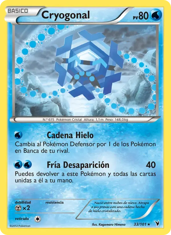 Cryogonal — Nobles Victorias 33 Spanish Pokémon card