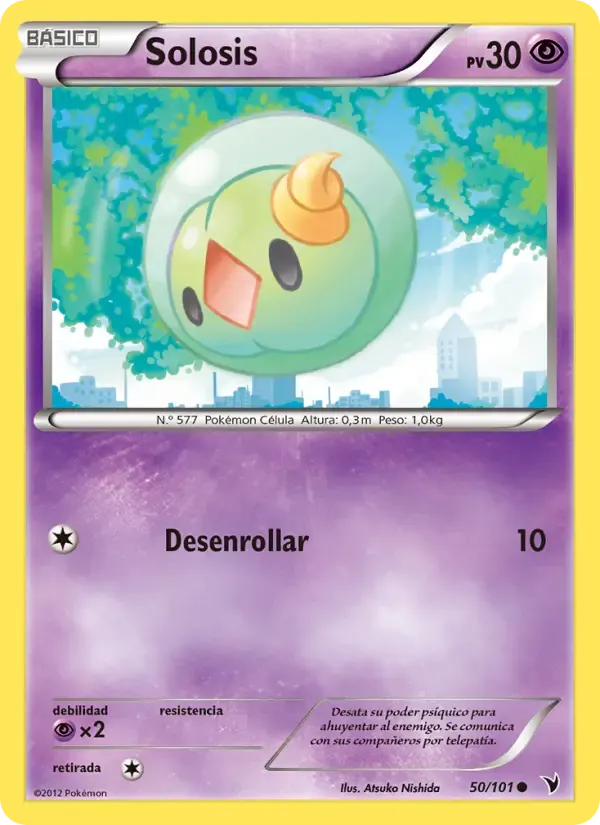 Solosis — Nobles Victorias 50 Spanish Pokémon card