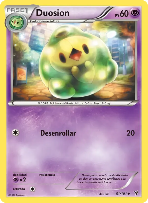 Duosion — Nobles Victorias 51 Spanish Pokémon card