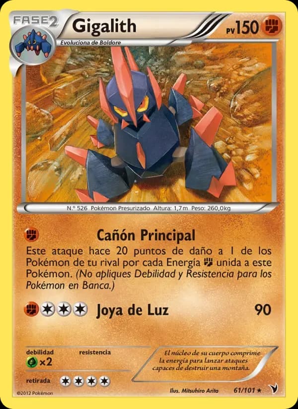 Gigalith — Nobles Victorias 61 Spanish Pokémon card
