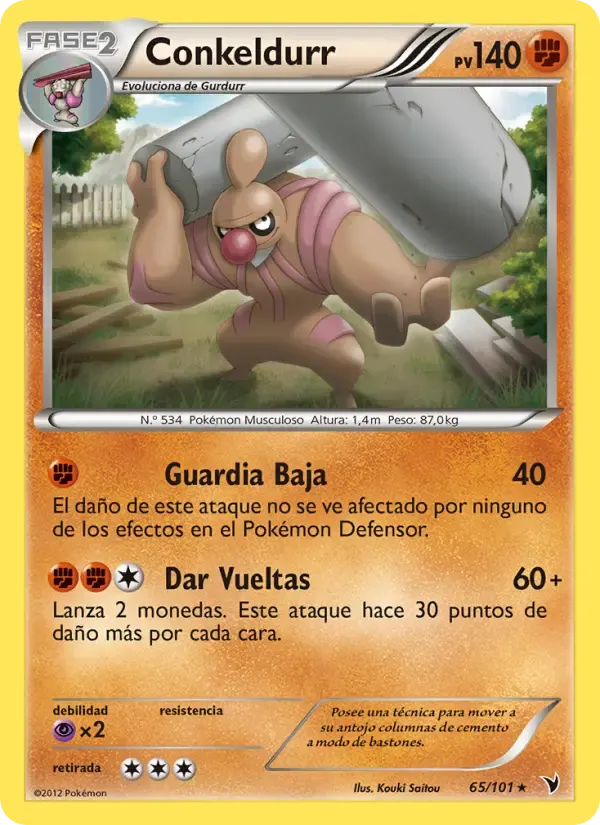 Conkeldurr — Nobles Victorias 65 Spanish Pokémon card