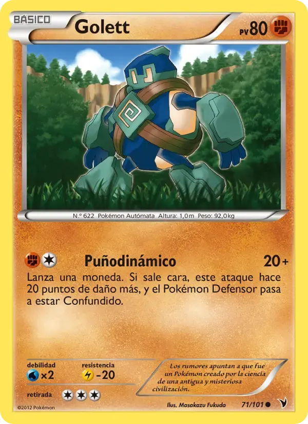 Golett — Nobles Victorias 71 Spanish Pokémon card