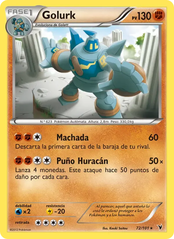 Golurk — Nobles Victorias 72 Spanish Pokémon card