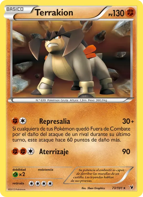 Terrakion — Nobles Victorias 73 Spanish Pokémon card