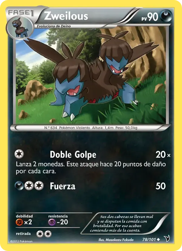 Zweilous — Nobles Victorias 78 Spanish Pokémon card