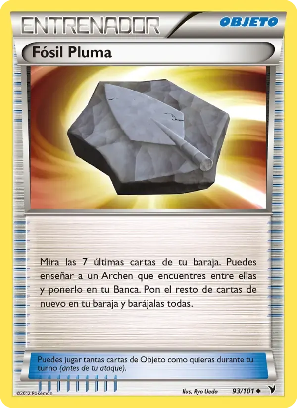 Fósil Pluma — Nobles Victorias 93 Spanish Pokémon card