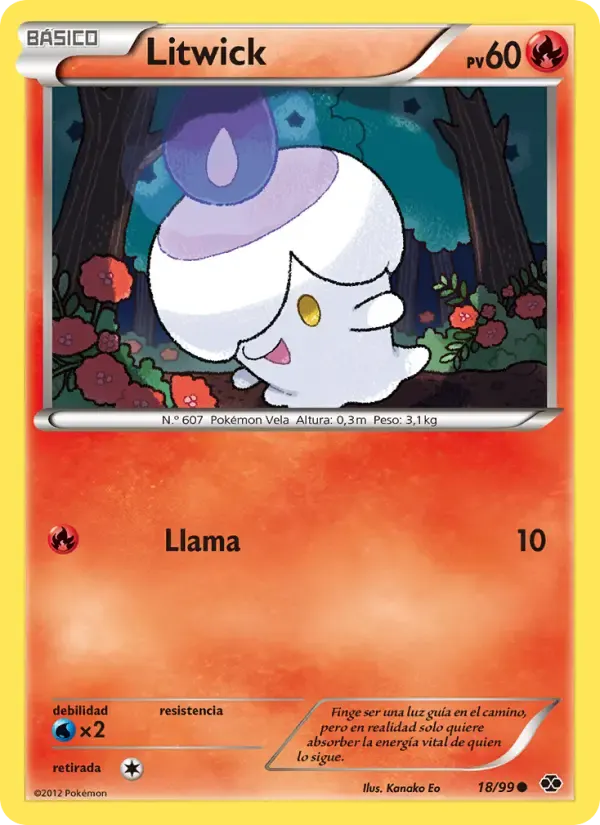 Litwick — Próximos Destinos 18 Spanish Pokémon card