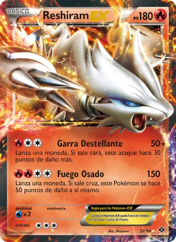 Reshiram-EX — Próximos Destinos 22 Spanish Pokémon card