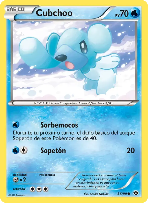 Cubchoo — Próximos Destinos 36 Spanish Pokémon card