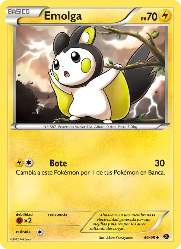 Emolga — Próximos Destinos 49 Spanish Pokémon card