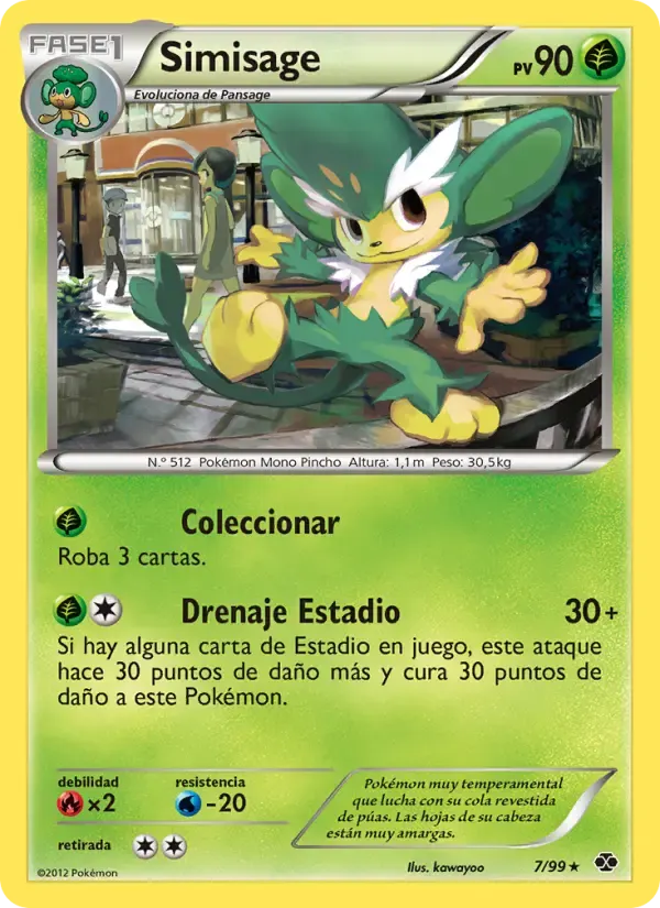 Simisage — Próximos Destinos 7 Spanish Pokémon card