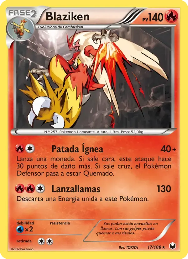 Blaziken — Oscuros Exploradores 17 Spanish Pokémon card