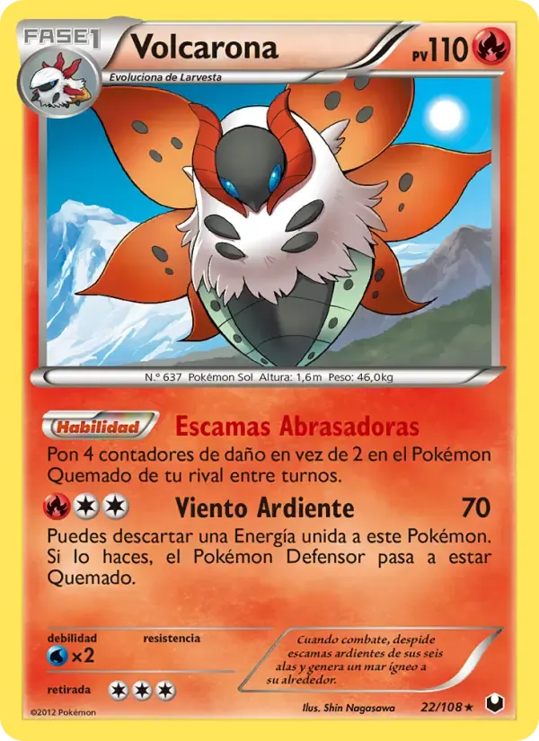 Volcarona — Oscuros Exploradores 22 Spanish Pokémon card
