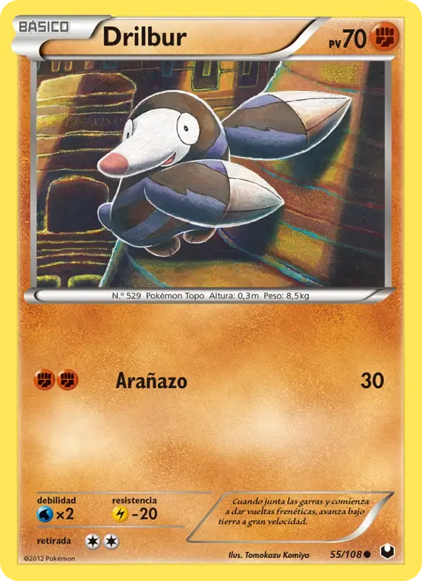 Drilbur — Oscuros Exploradores 55 Spanish Pokémon card