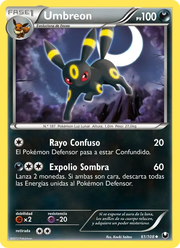 Umbreon — Oscuros Exploradores 61 Spanish Pokémon card