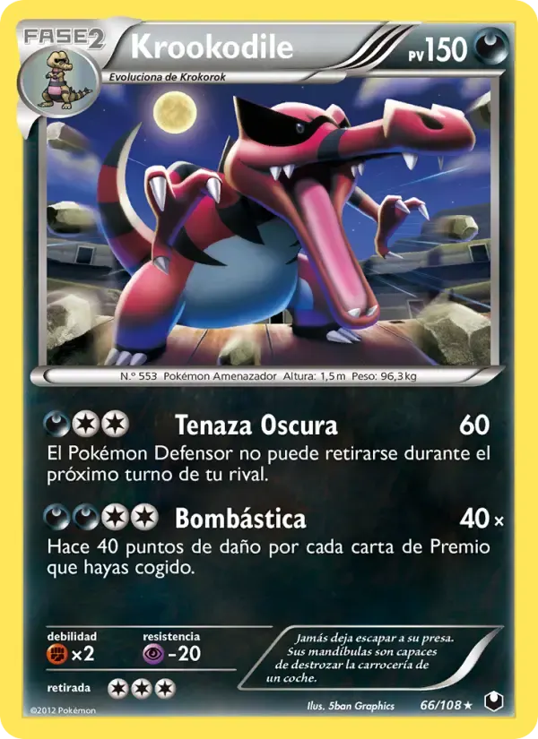 Krookodile — Oscuros Exploradores 66 Spanish Pokémon card