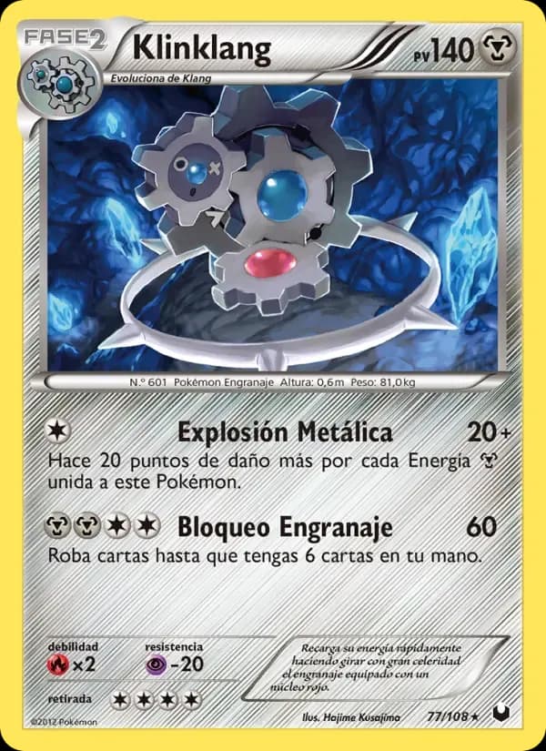 Klinklang — Oscuros Exploradores 77 Spanish Pokémon card