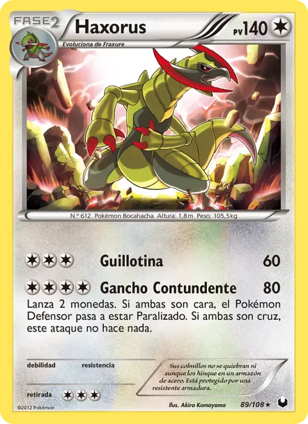 Haxorus — Oscuros Exploradores 89 Spanish Pokémon card