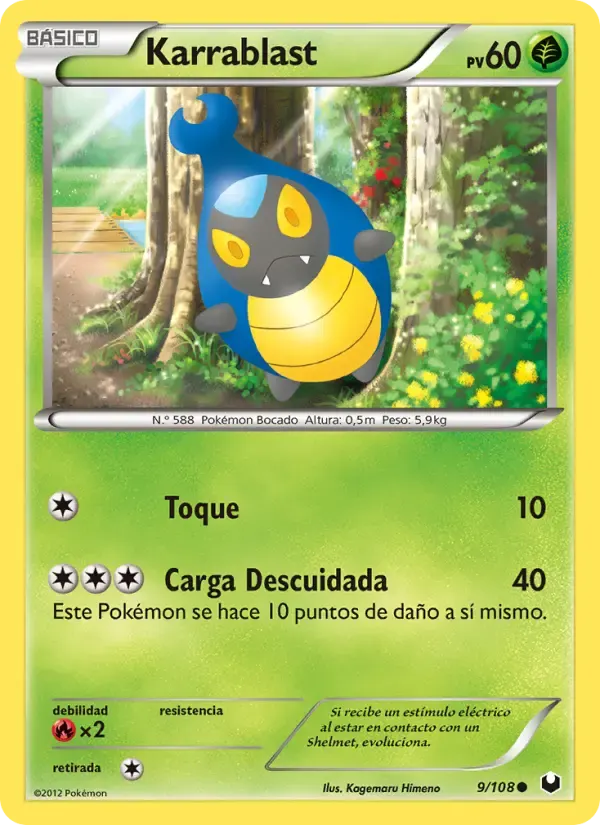 Karrablast — Oscuros Exploradores 9 Spanish Pokémon card