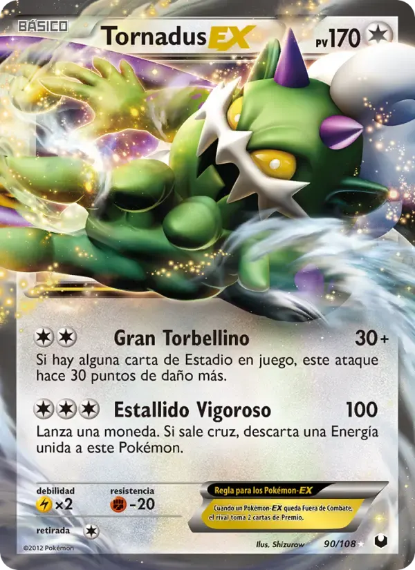 Tornadus-EX — Oscuros Exploradores 90 Spanish Pokémon card