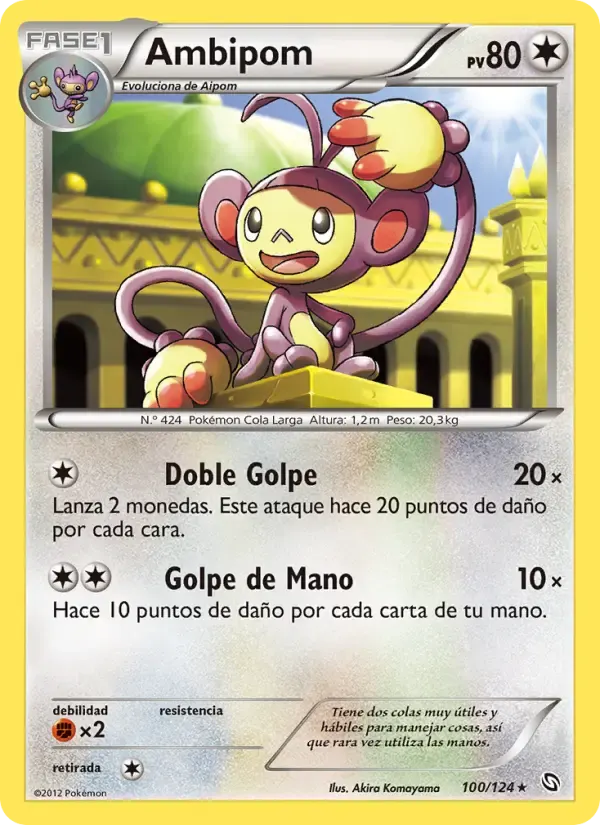 Ambipom — Dragones Majestuosos 100 Spanish Pokémon card