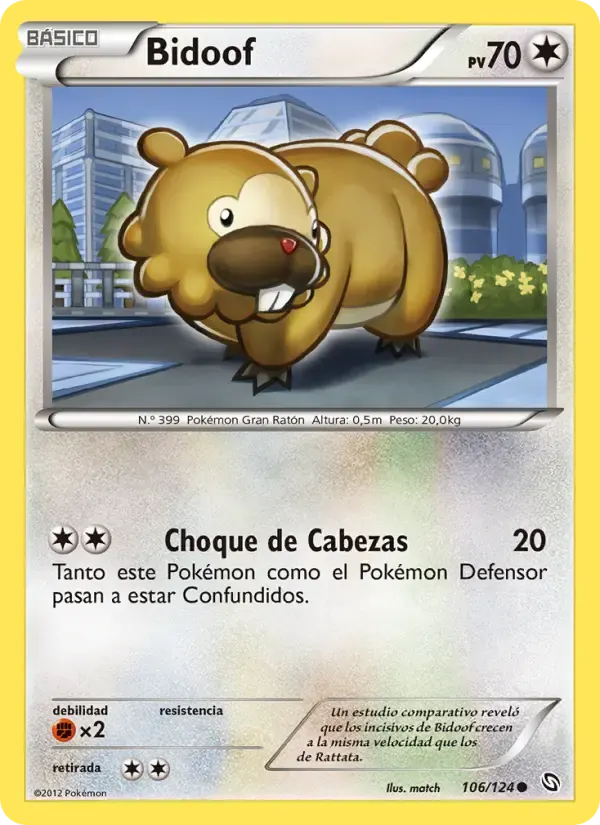 Bidoof — Dragones Majestuosos 106 Spanish Pokémon card