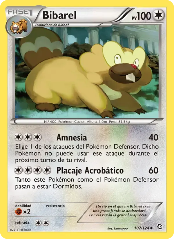Bibarel — Dragones Majestuosos 107 Spanish Pokémon card