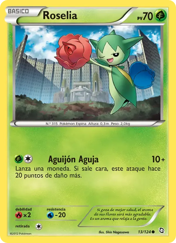 Roselia — Dragones Majestuosos 13 Spanish Pokémon card