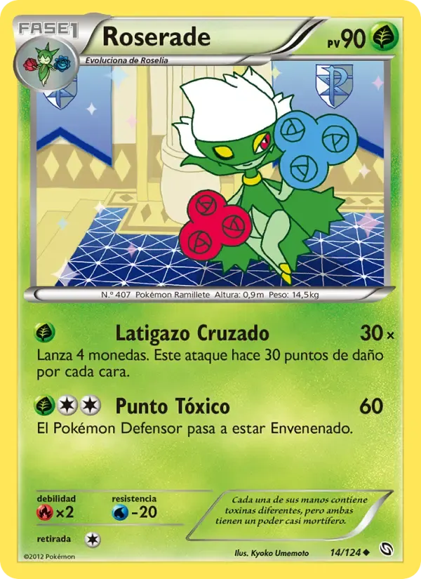 Roserade — Dragones Majestuosos 14 Spanish Pokémon card
