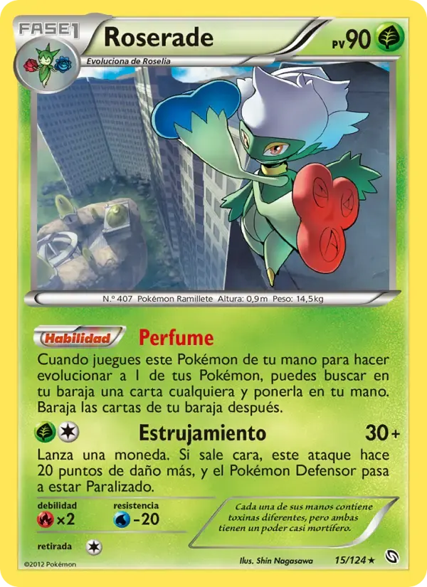 Roserade — Dragones Majestuosos 15 Spanish Pokémon card