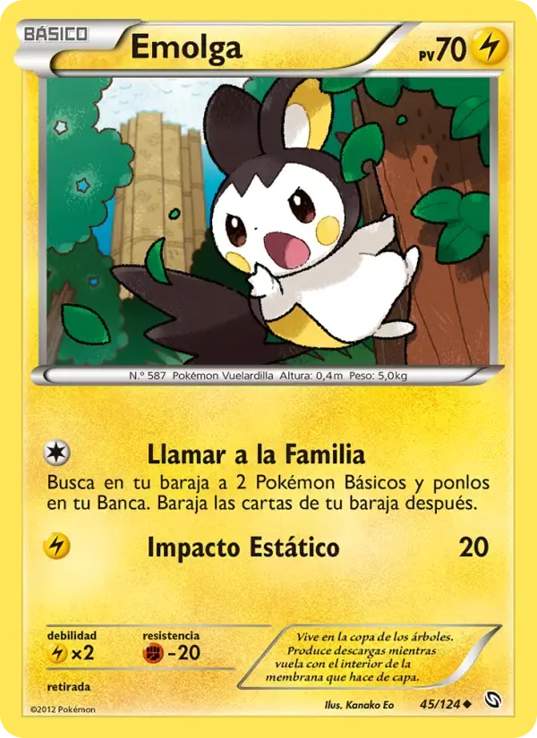 Emolga — Dragones Majestuosos 45 Spanish Pokémon card