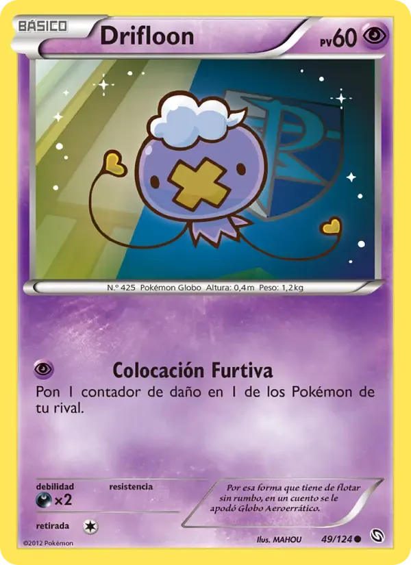 Drifloon — Dragones Majestuosos 49 Spanish Pokémon card