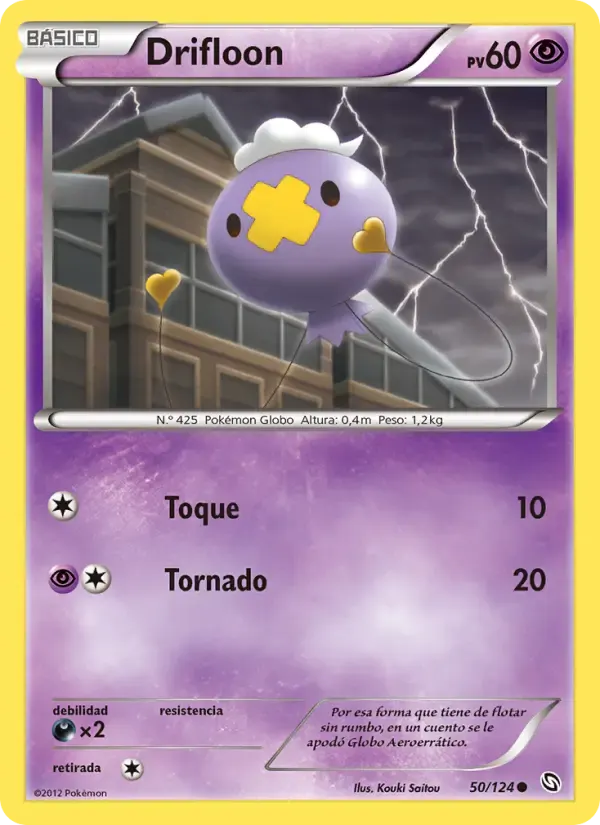 Drifloon — Dragones Majestuosos 50 Spanish Pokémon card
